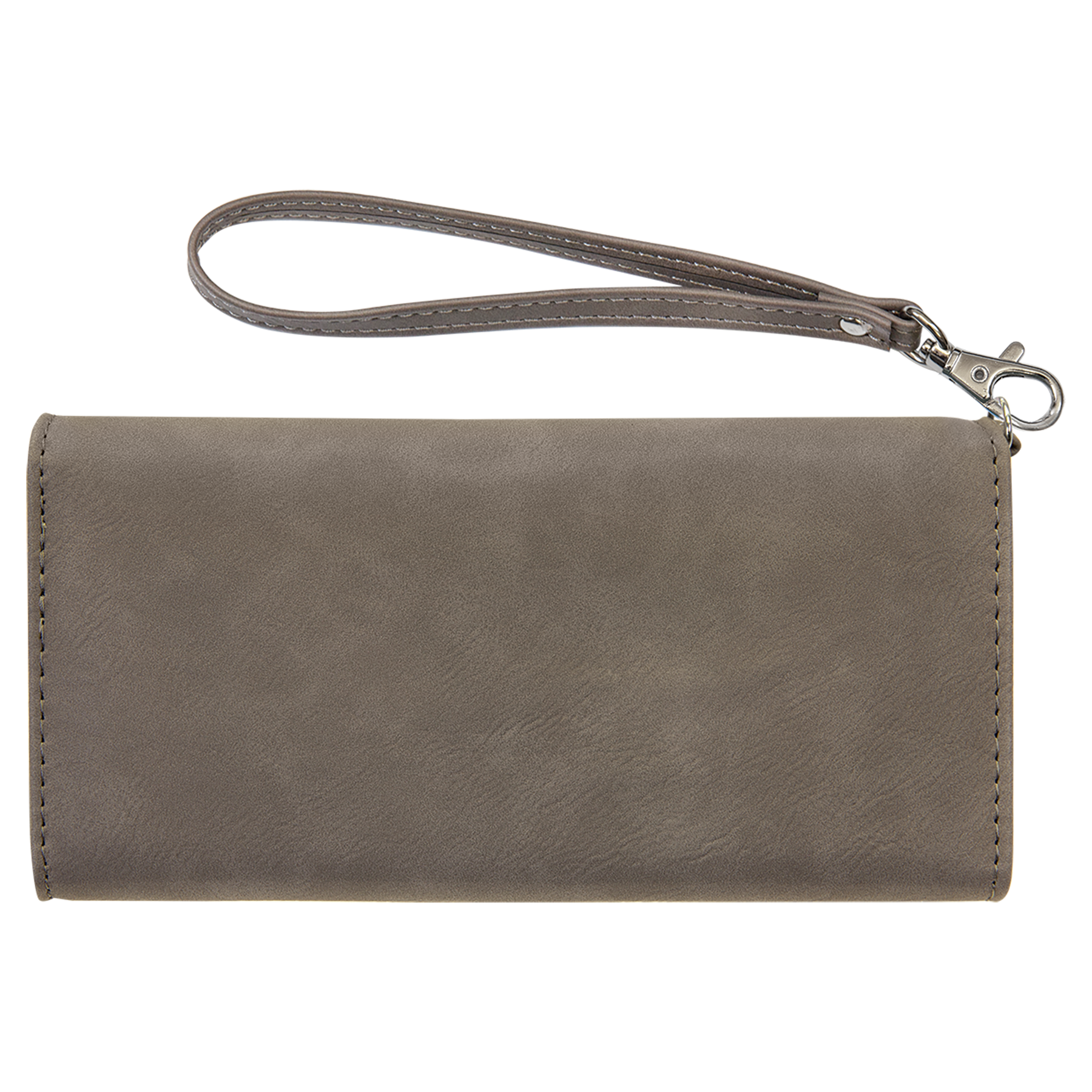 Gray Leatherette Wallet with Strap blank-preview