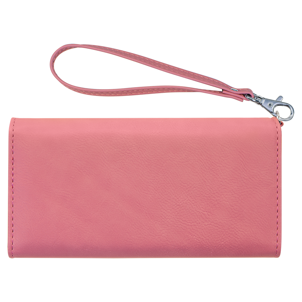 Pink Leatherette Wallet with Strap blank-preview