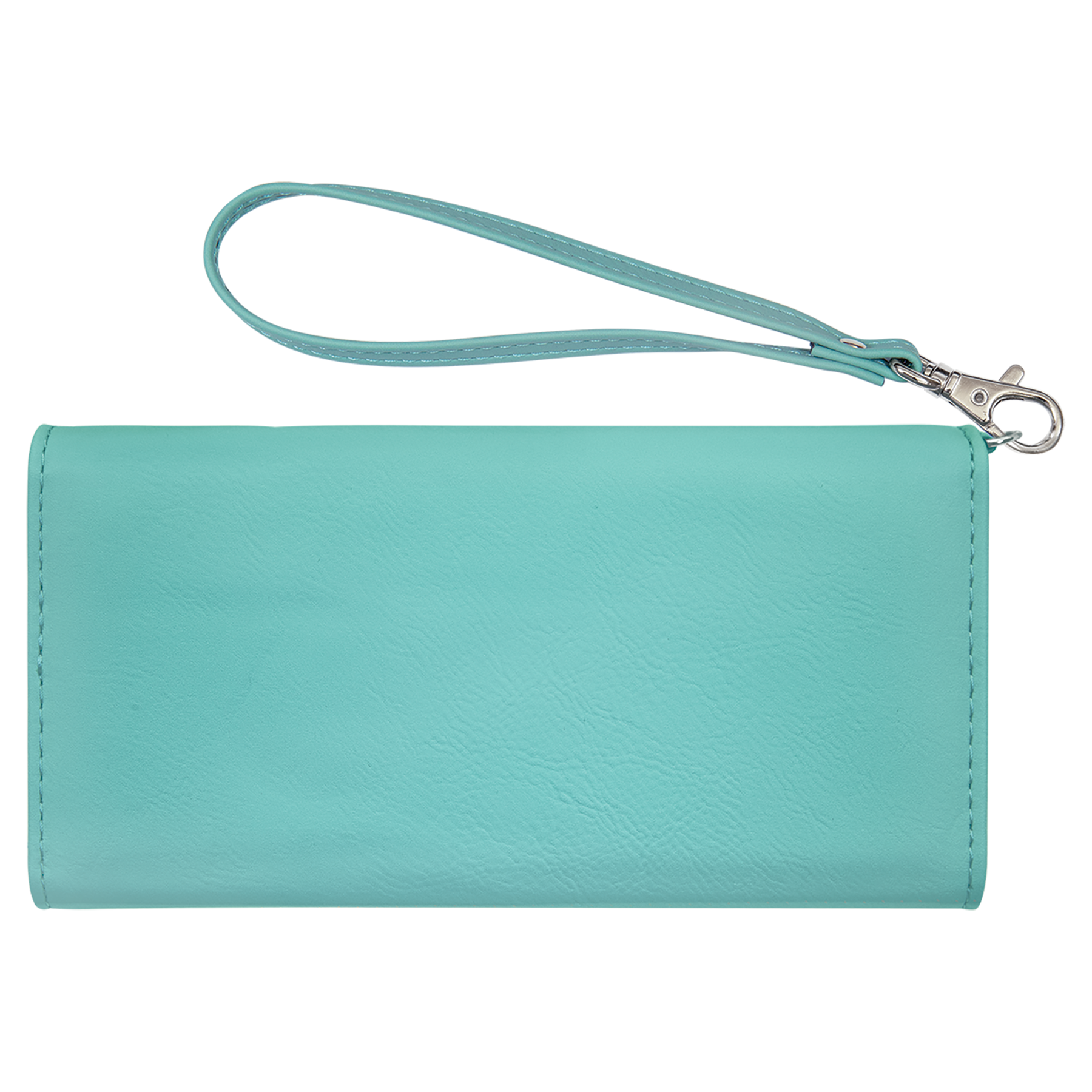 Teal Leatherette Wallet with Strap blank-preview