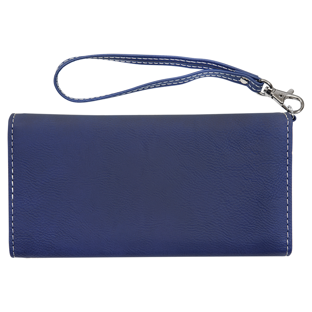 Blue/Silver Leatherette Wallet with Strap blank-preview