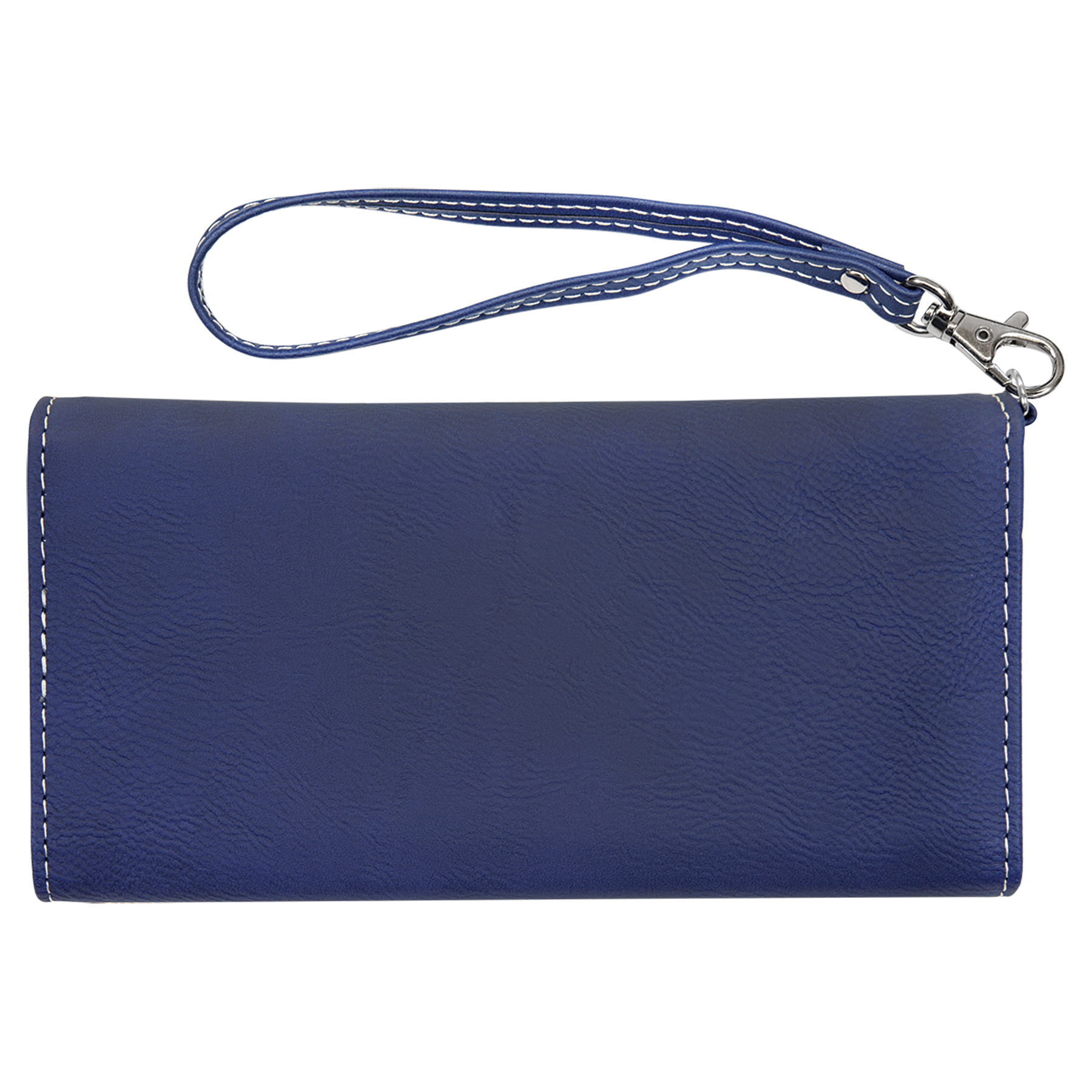 Blue/Silver Leatherette Wallet with Strap blank-preview