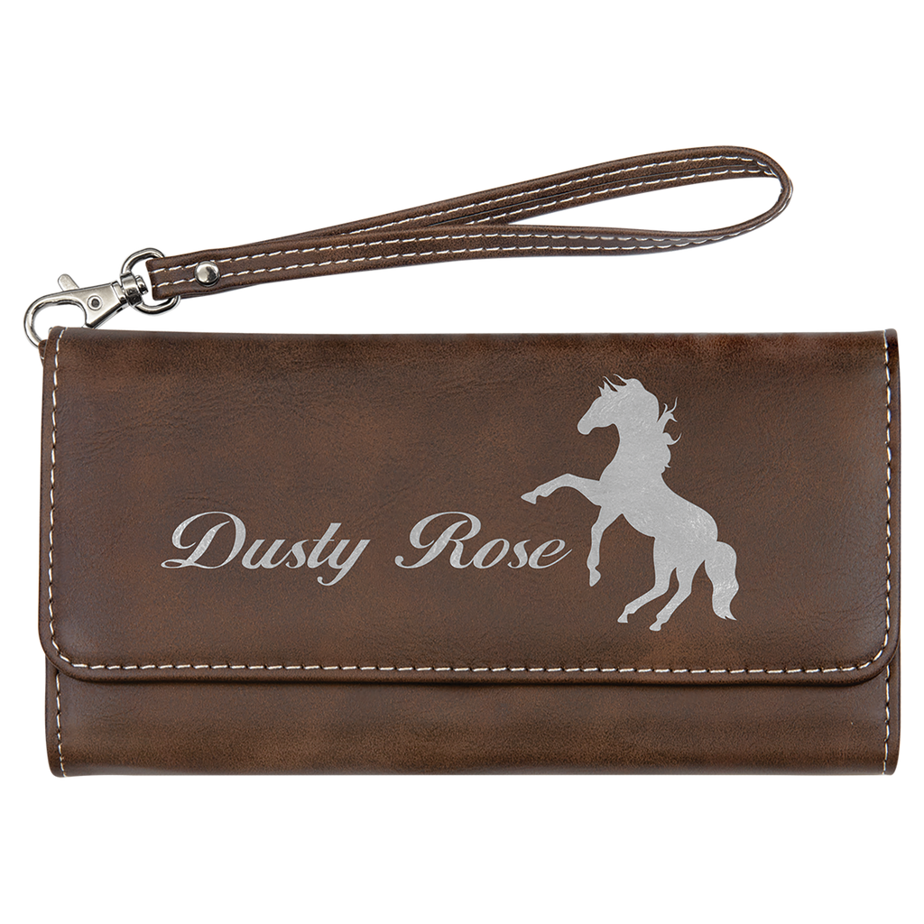 Rustic/Silver Leatherette Wallet with Strap
