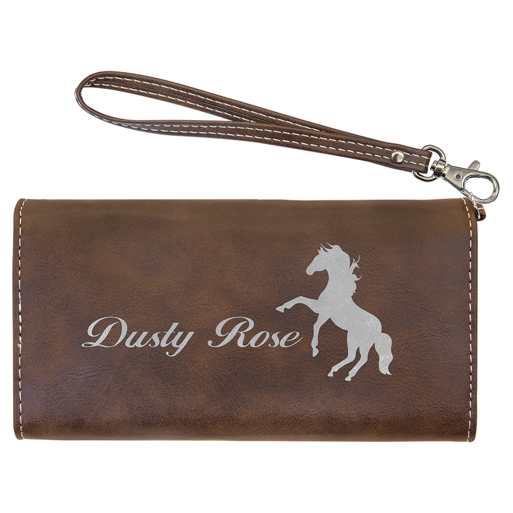 Rustic/Silver Leatherette Wallet with Strap