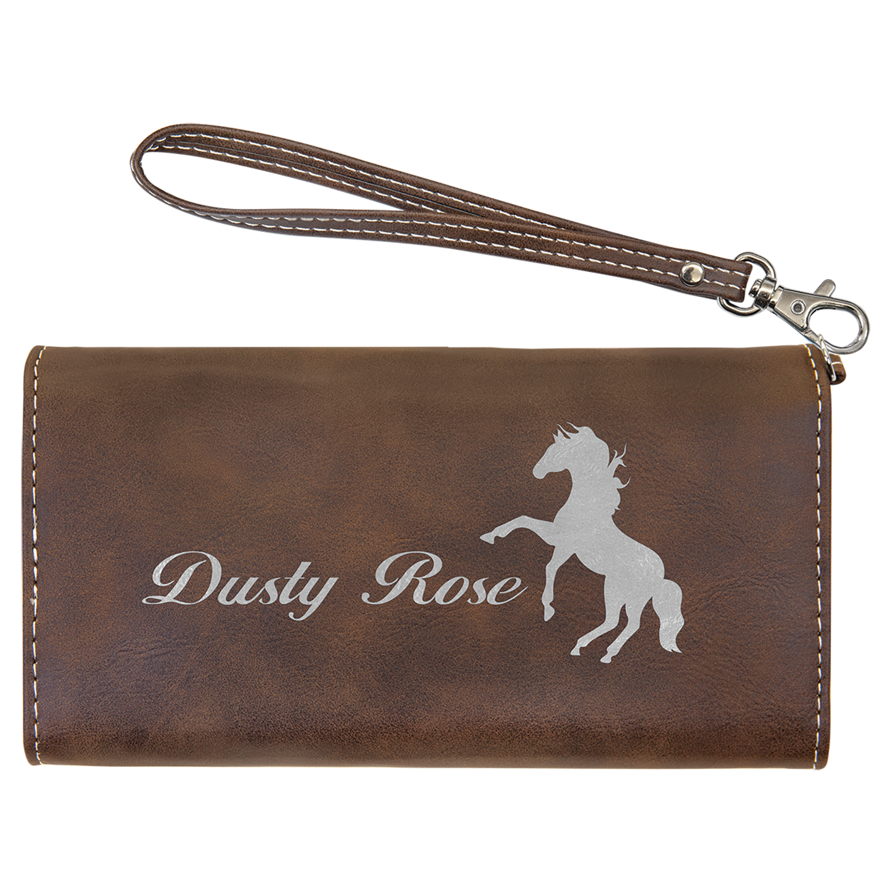 Rustic/Silver Leatherette Wallet with Strap