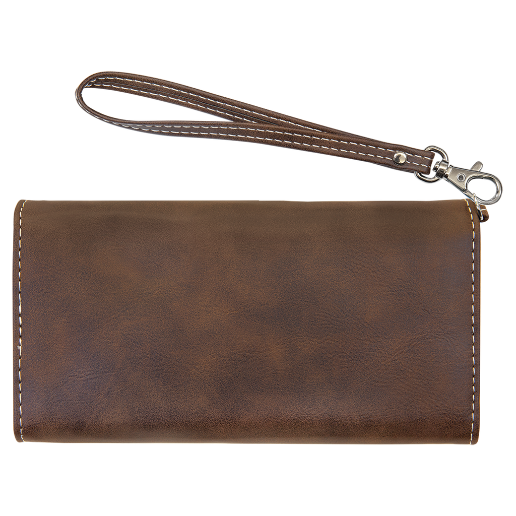 Rustic/Silver Leatherette Wallet with Strap blank-preview