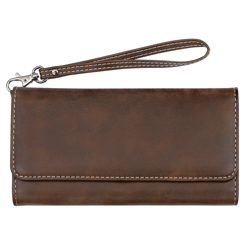 Rustic/Silver Leatherette Wallet with Strap