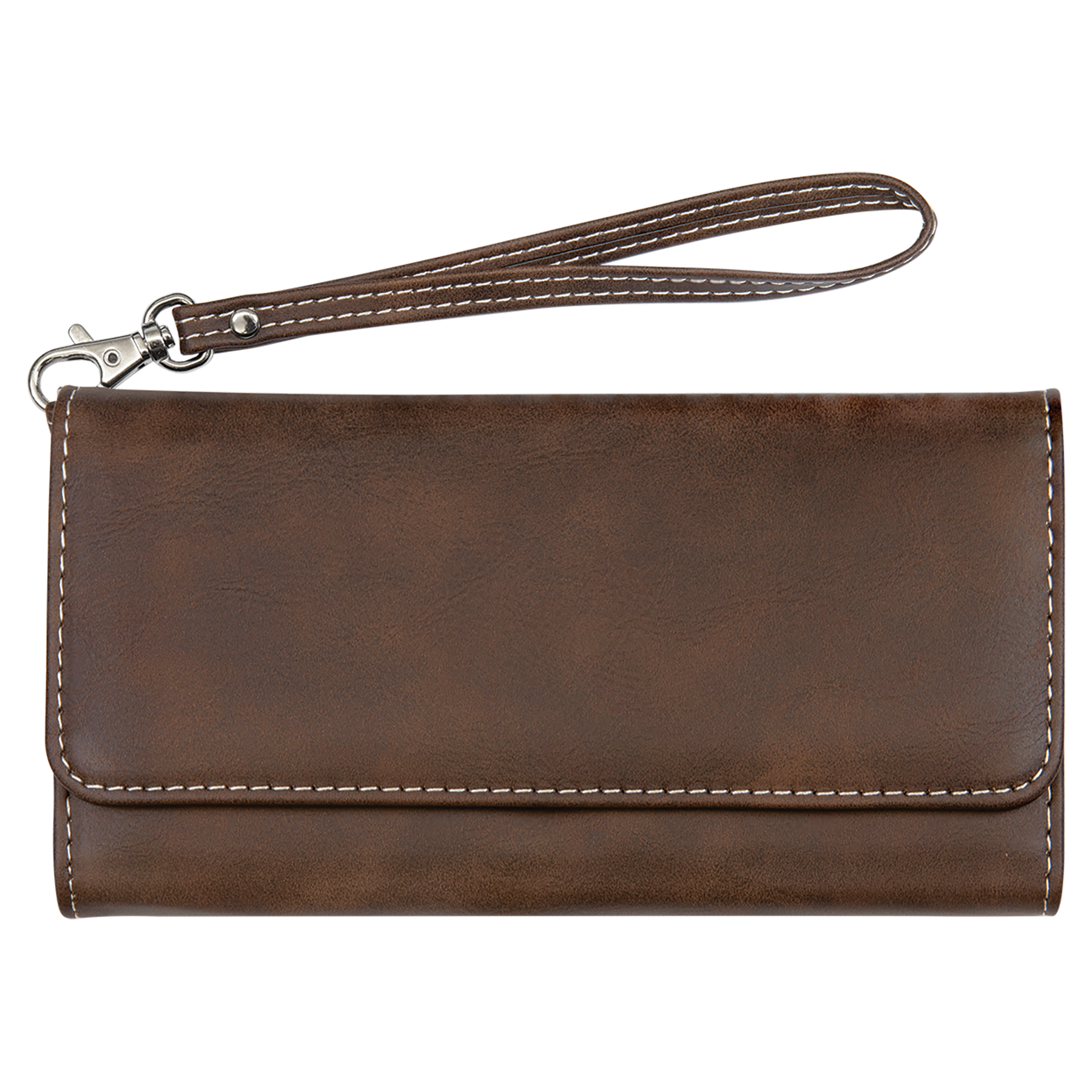 Rustic/Silver Leatherette Wallet with Strap