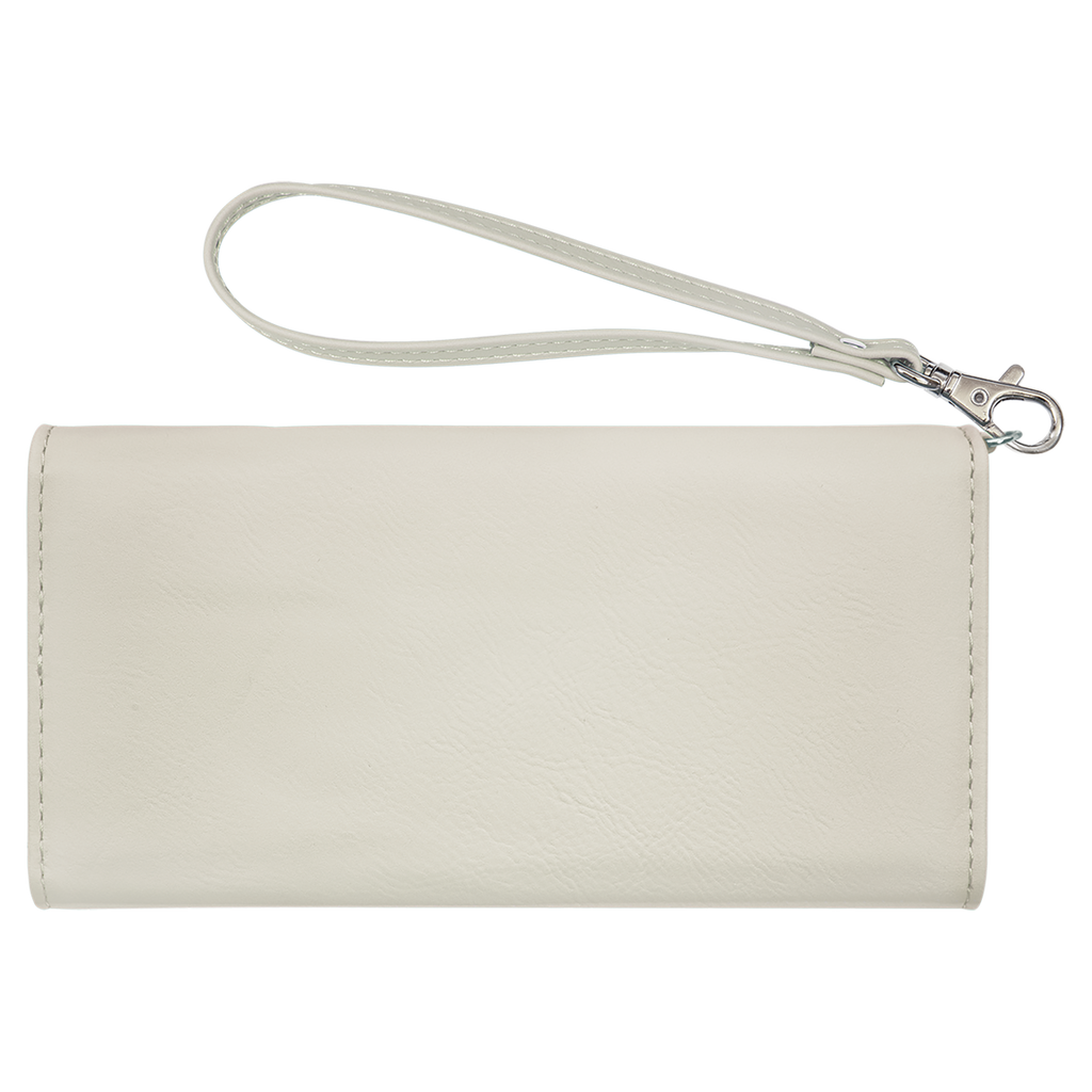 White Leatherette Wallet with Strap blank-preview