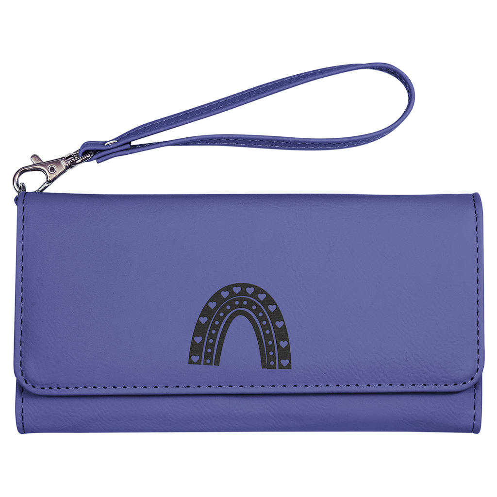 Purple Leatherette Wallet with Strap