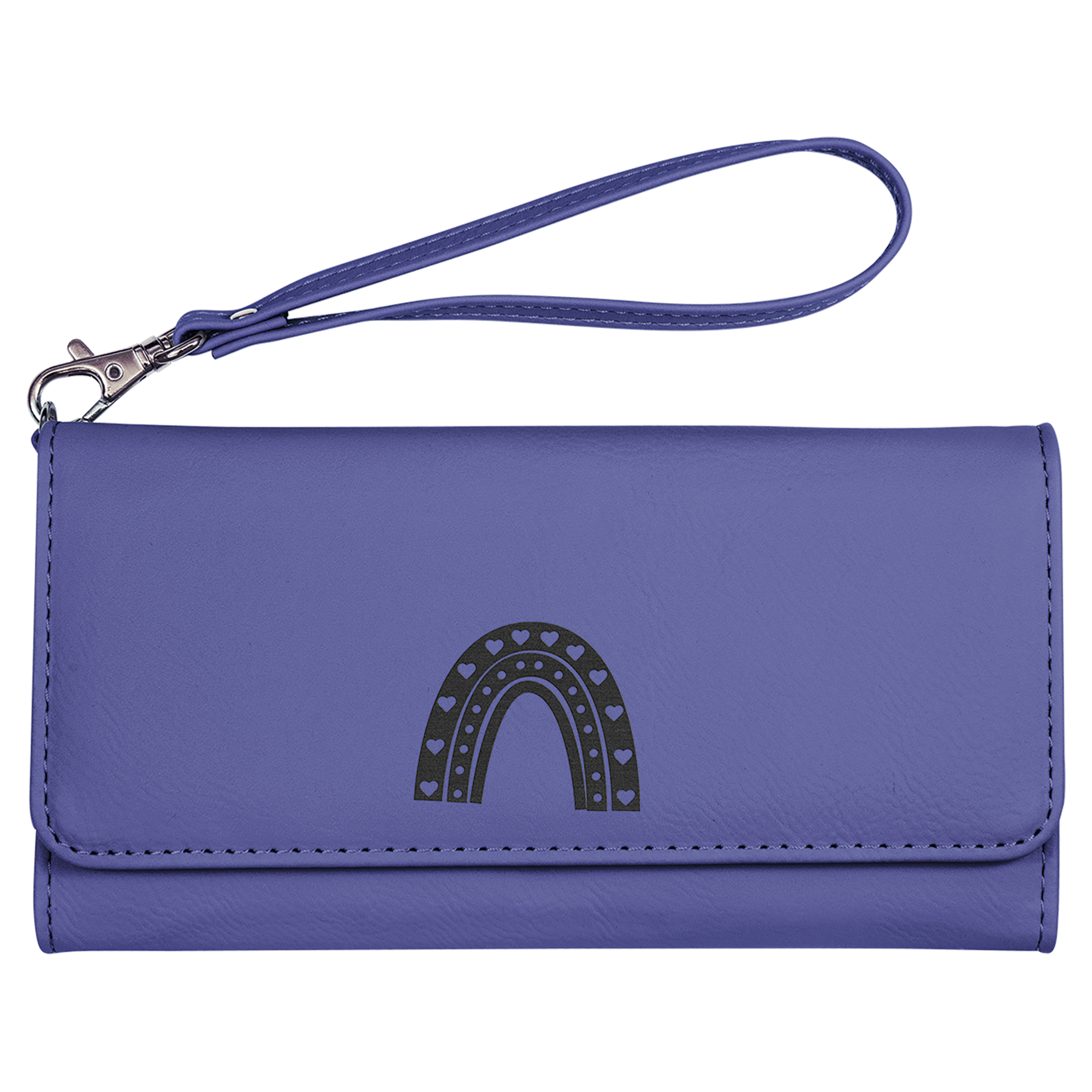 Purple Leatherette Wallet with Strap