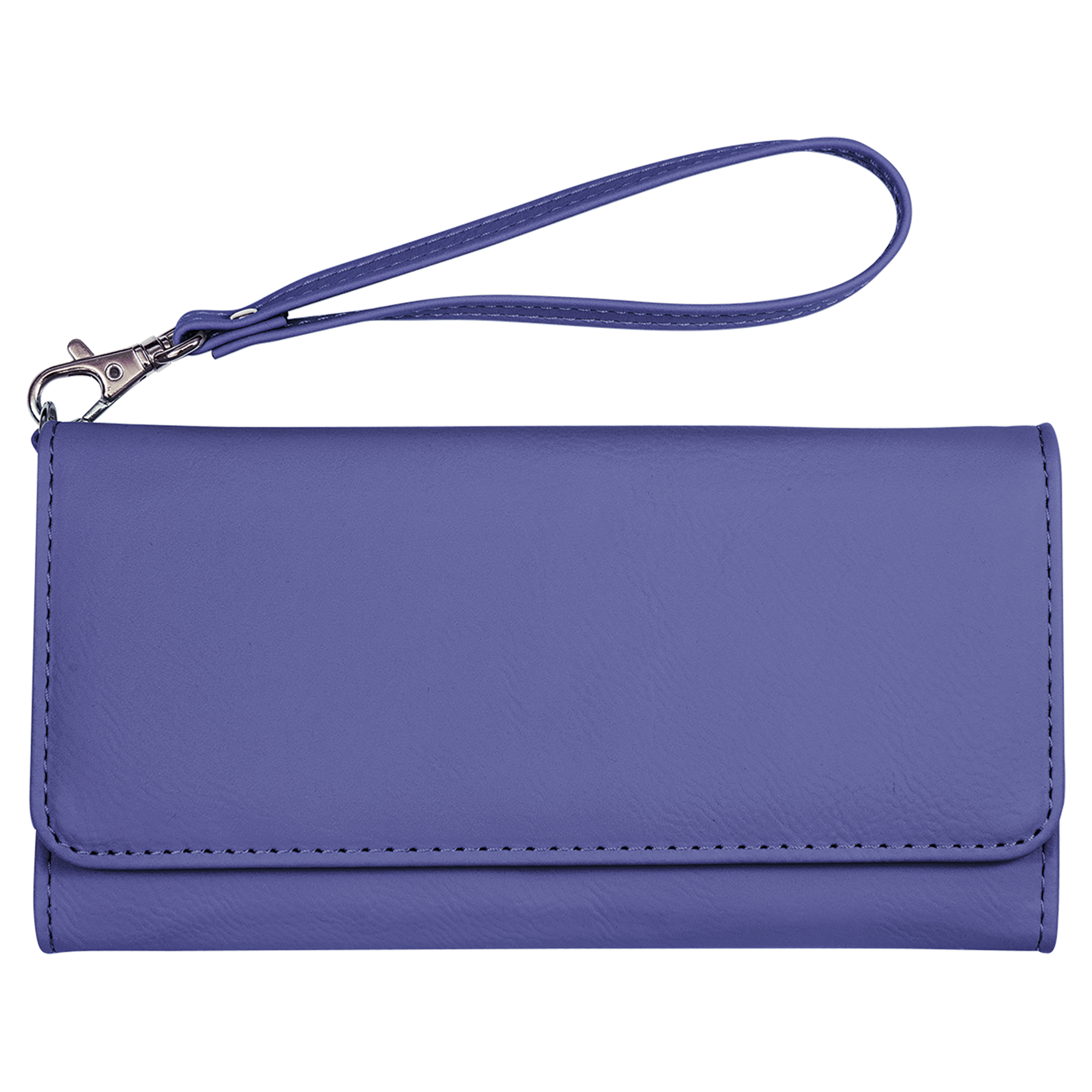 Purple Leatherette Wallet with Strap