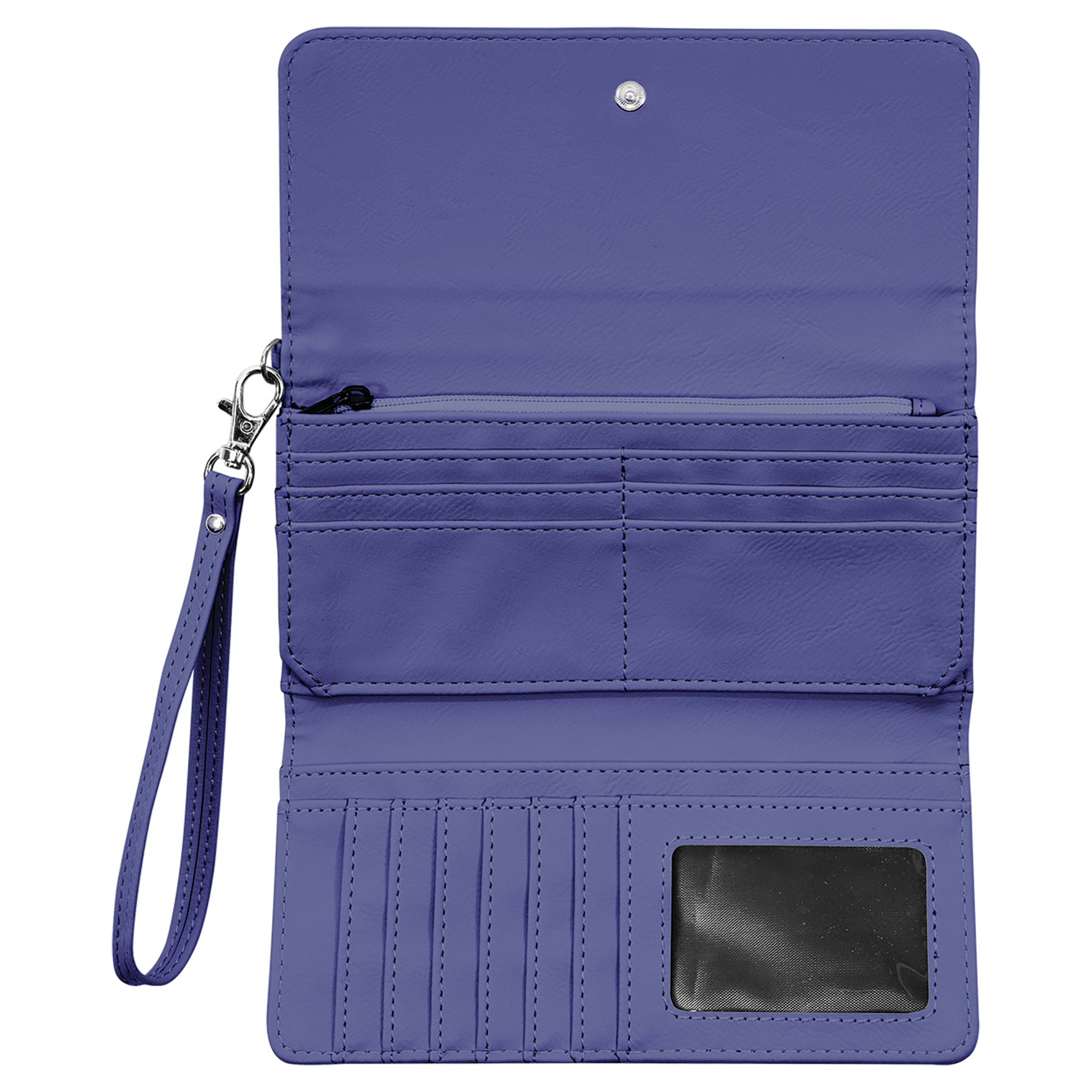Purple Leatherette Wallet with Strap