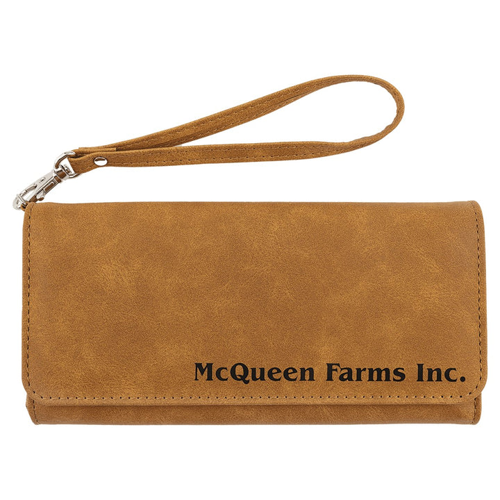 Wallet with Strap - Leatherette, Creekside Collection – Light Brown