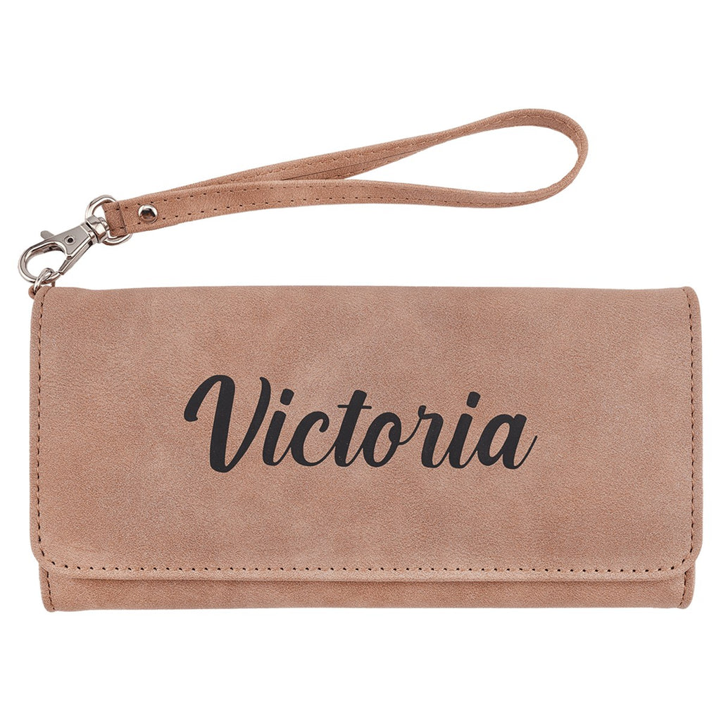 Blush Leatherette Wallet with Strap