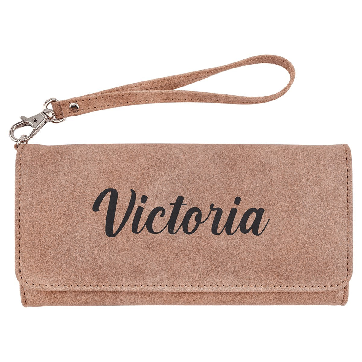 Blush Leatherette Wallet with Strap