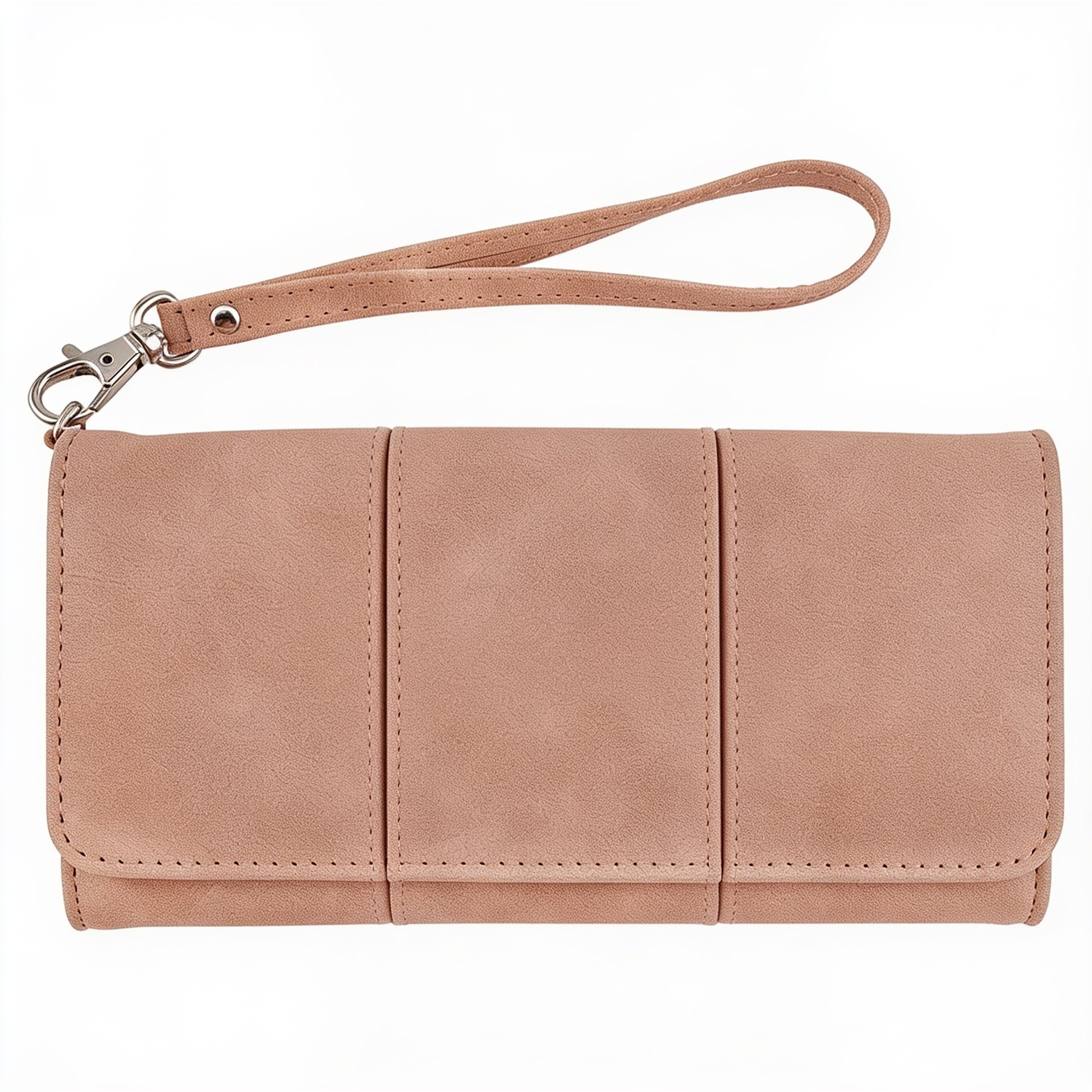 Blush Leatherette Wallet with Strap blank-preview
