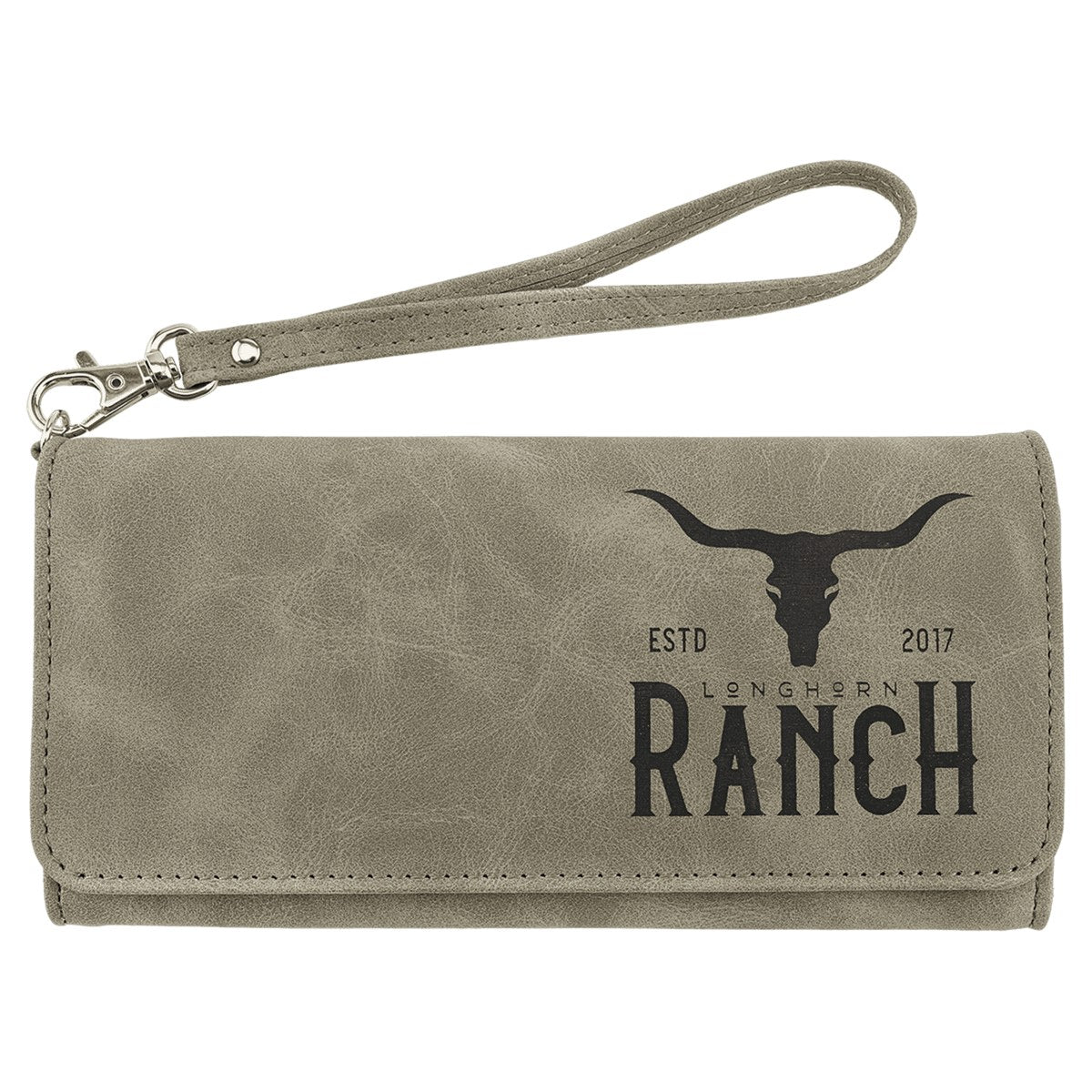 Light Green Leatherette Wallet with Strap
