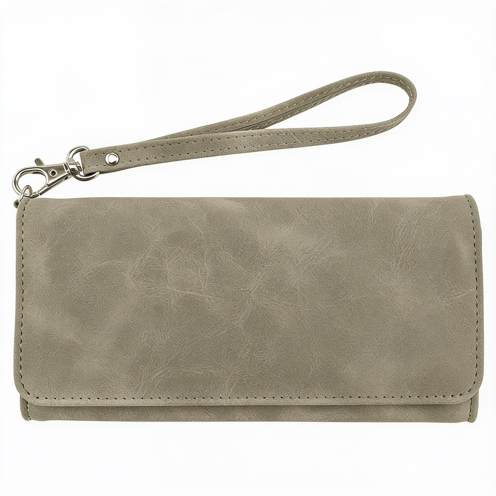 Light Green Leatherette Wallet with Strap blank-preview
