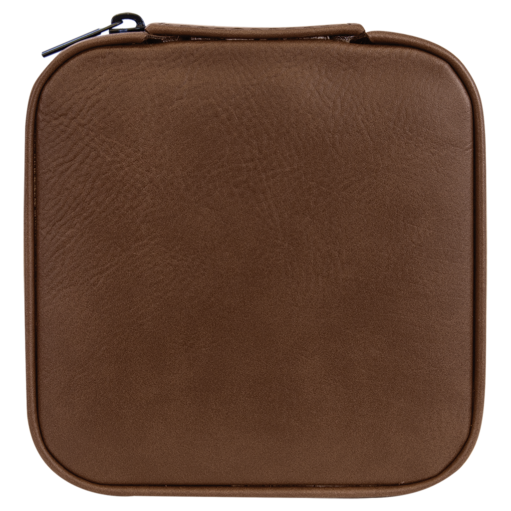 Dark Brown Leatherette Travel Jewelry Box blank-preview