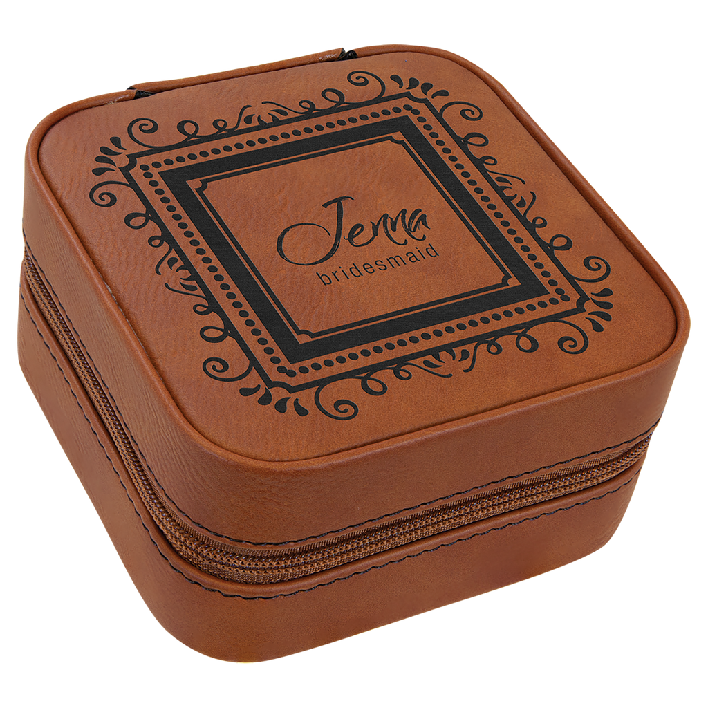 Rawhide Leatherette Travel Jewelry Box