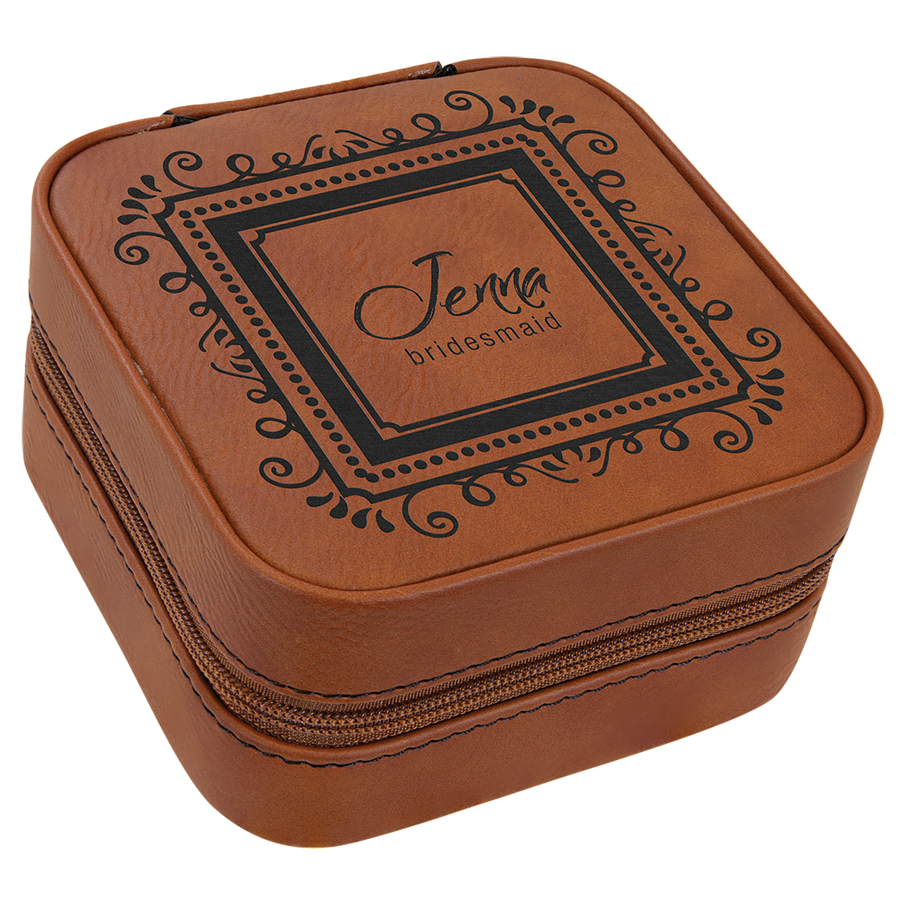 Rawhide Leatherette Travel Jewelry Box