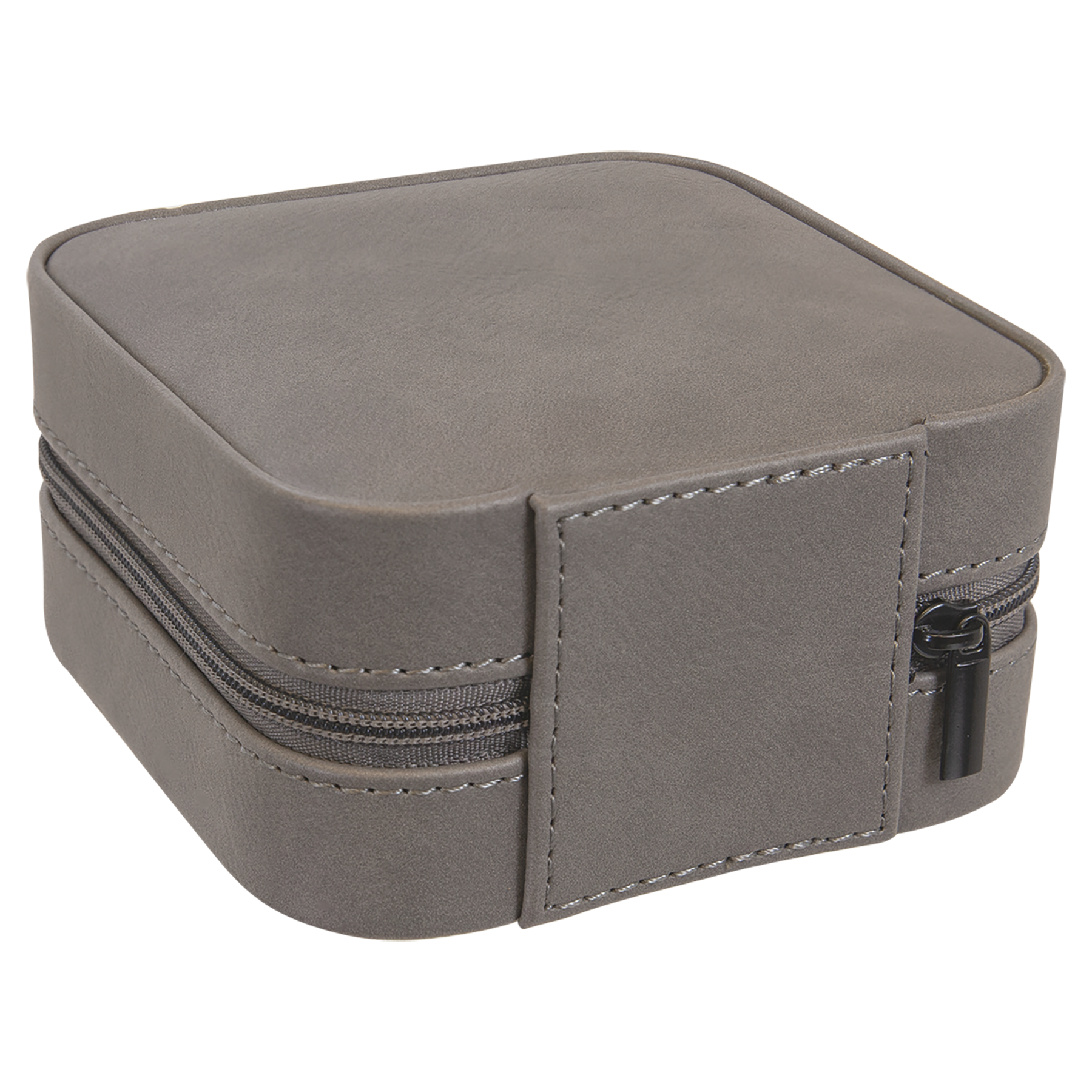 Gray Leatherette Travel Jewelry Box