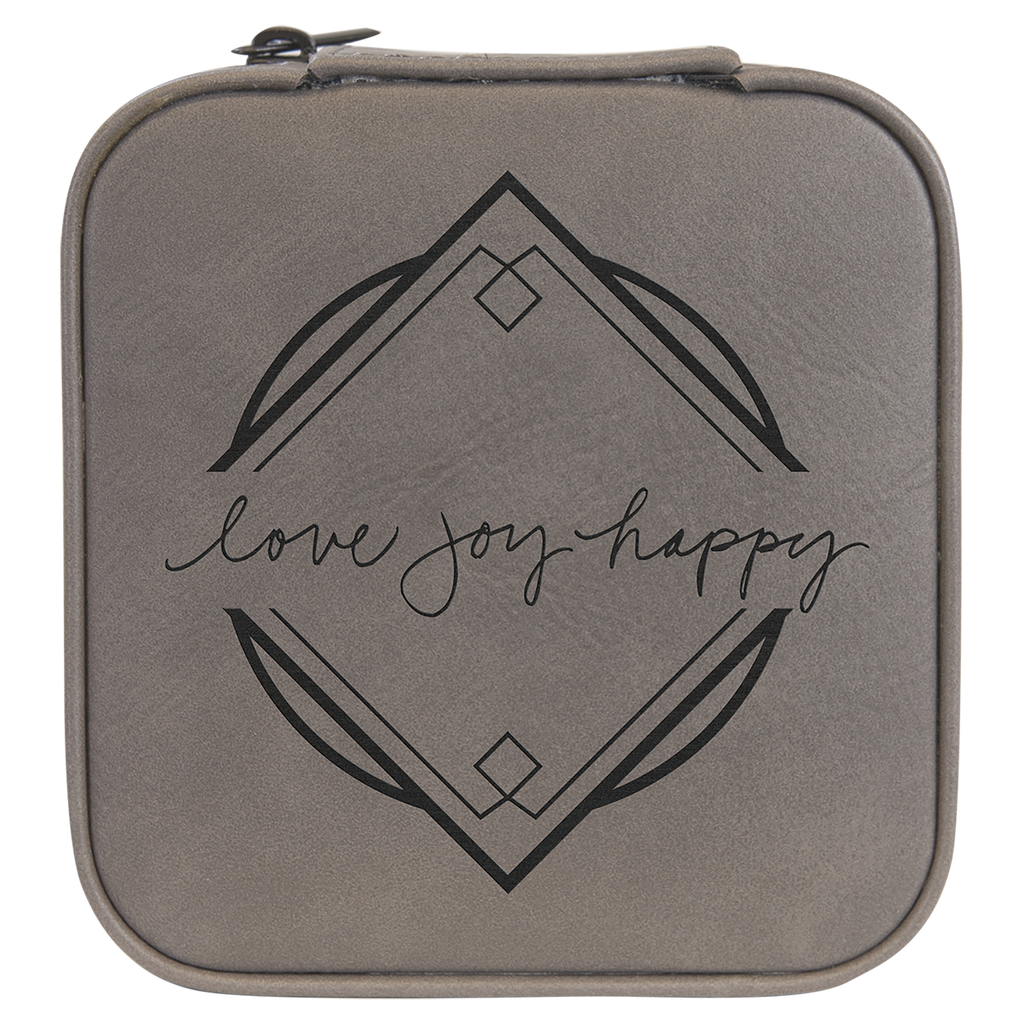 Gray Leatherette Travel Jewelry Box
