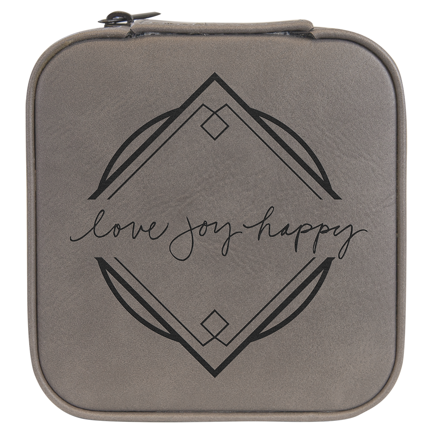 Gray Leatherette Travel Jewelry Box