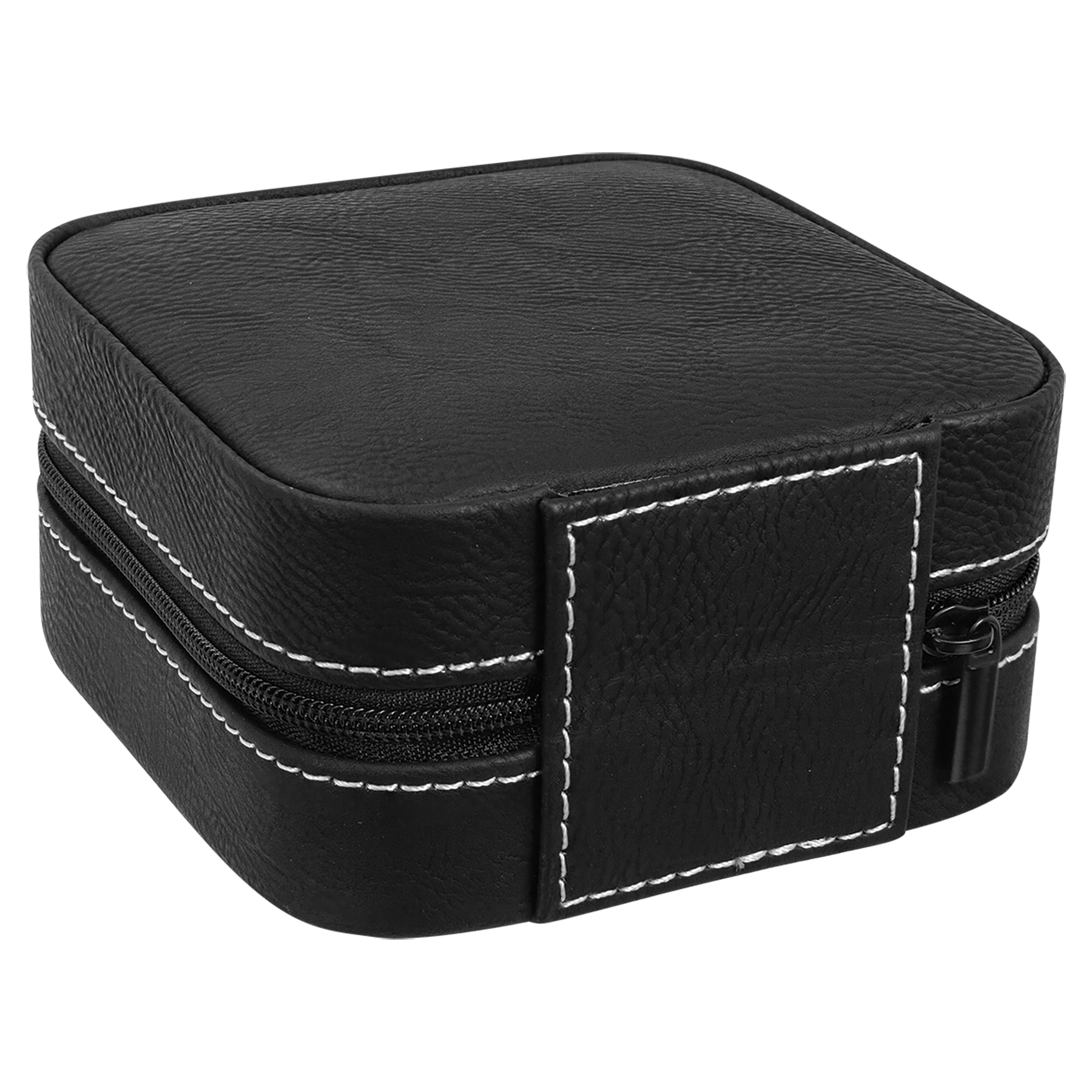 Black/Silver Leatherette Travel Jewelry Box