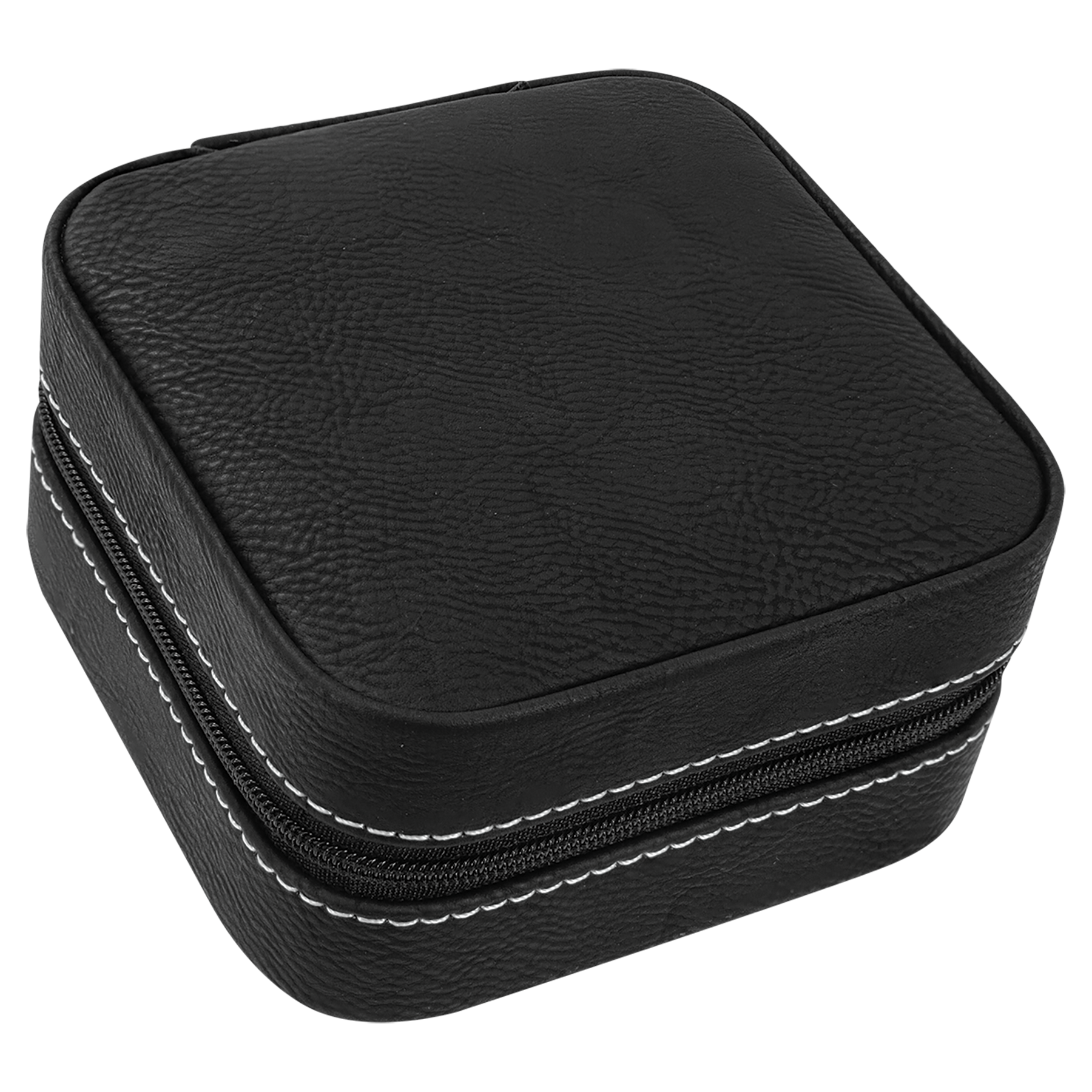 Black/Silver Leatherette Travel Jewelry Box blank-preview