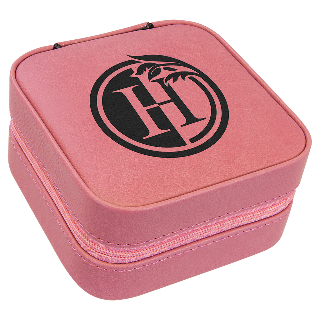 Pink Leatherette Travel Jewelry Box