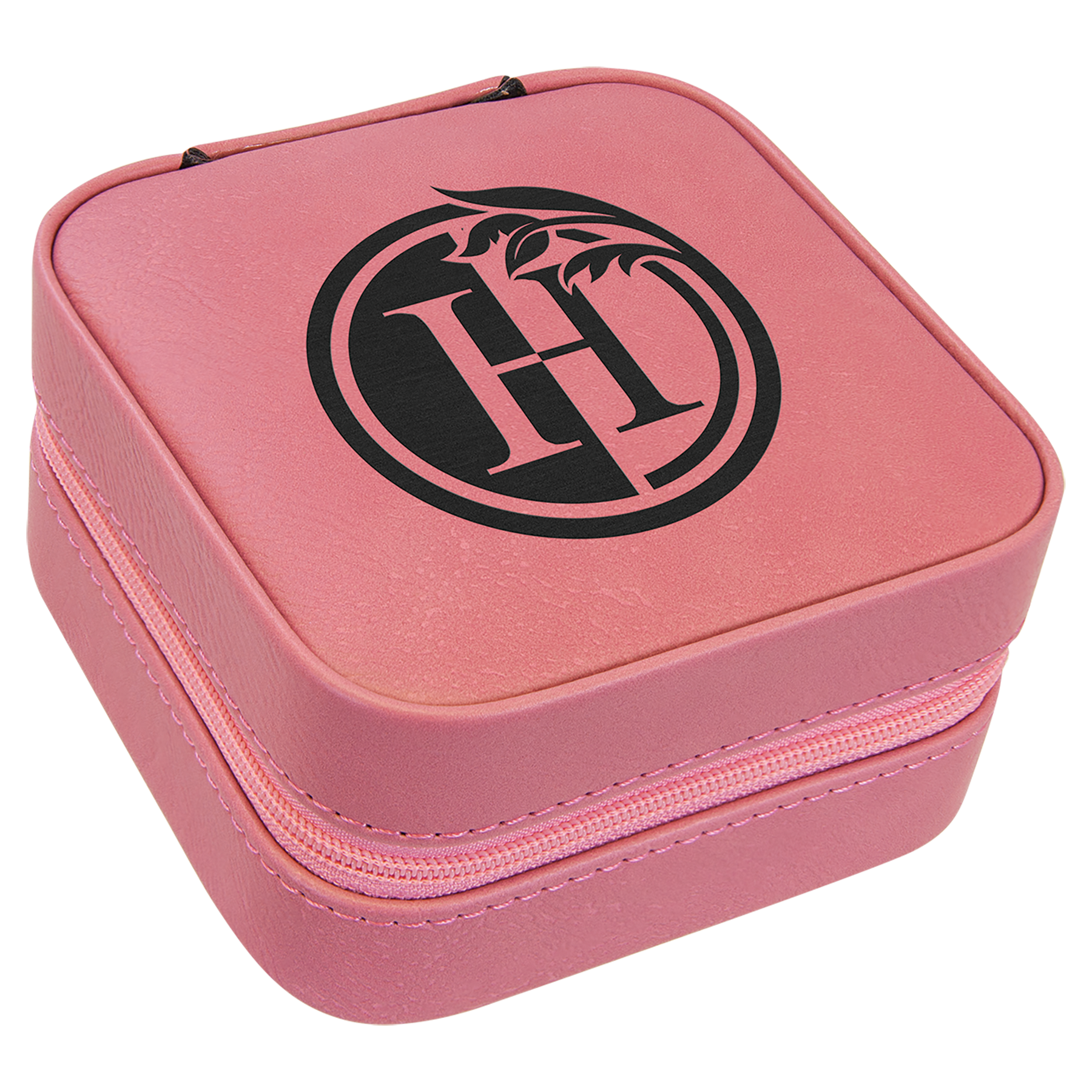 Pink Leatherette Travel Jewelry Box