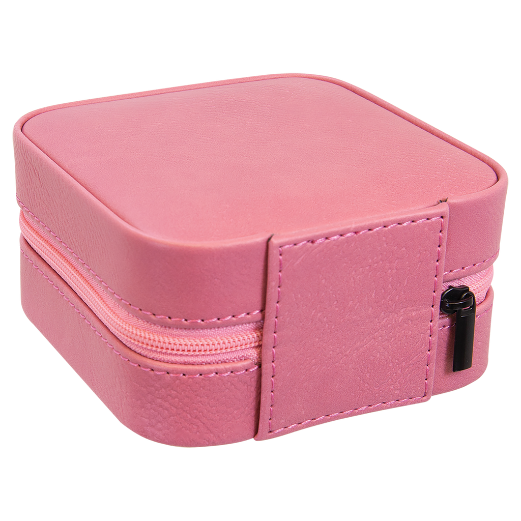 Pink Leatherette Travel Jewelry Box