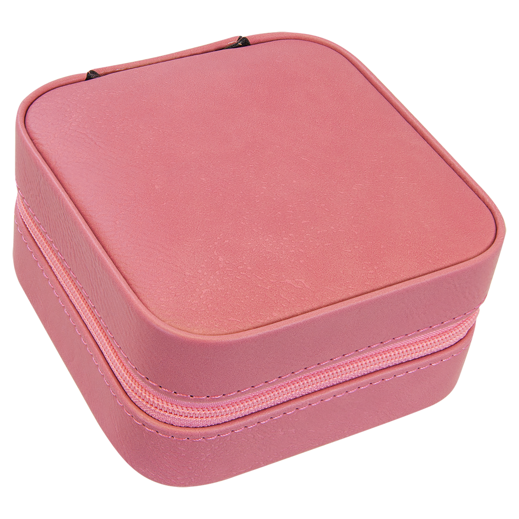 Pink Leatherette Travel Jewelry Box blank-preview