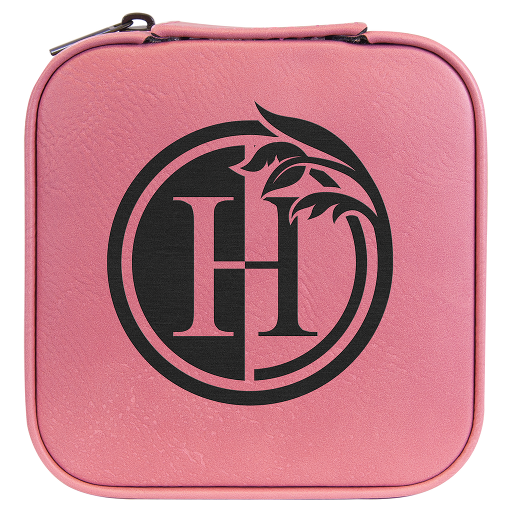 Pink Leatherette Travel Jewelry Box