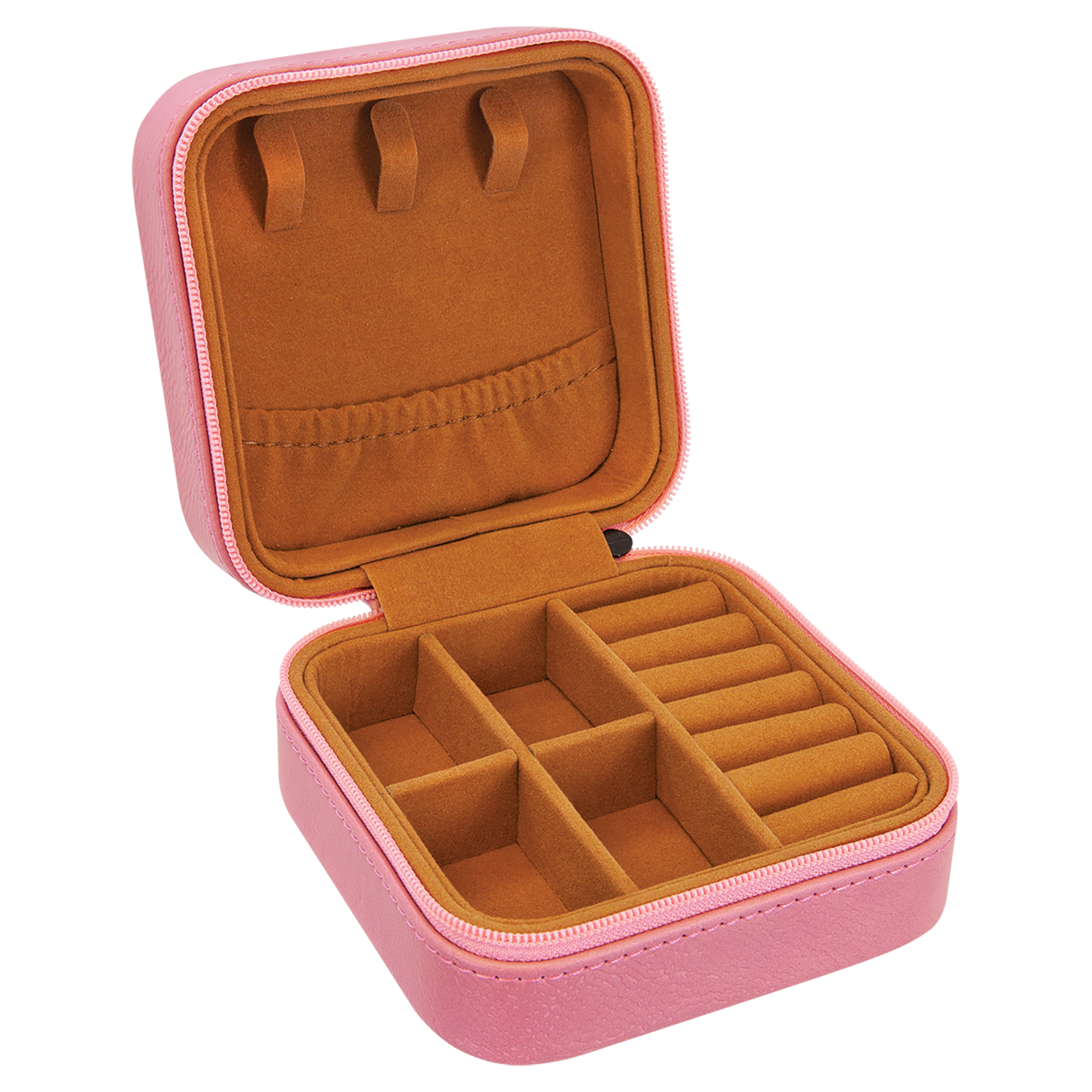 Pink Leatherette Travel Jewelry Box