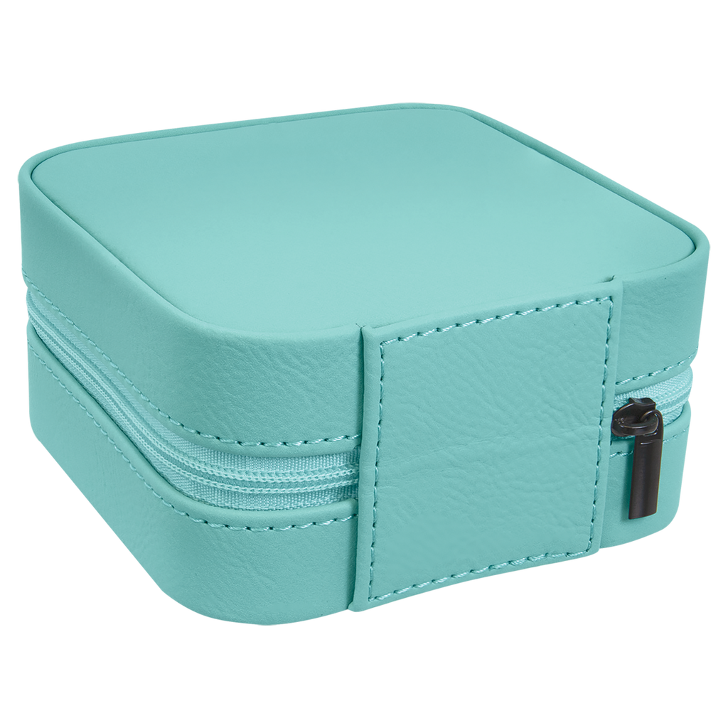 Teal Leatherette Travel Jewelry Box