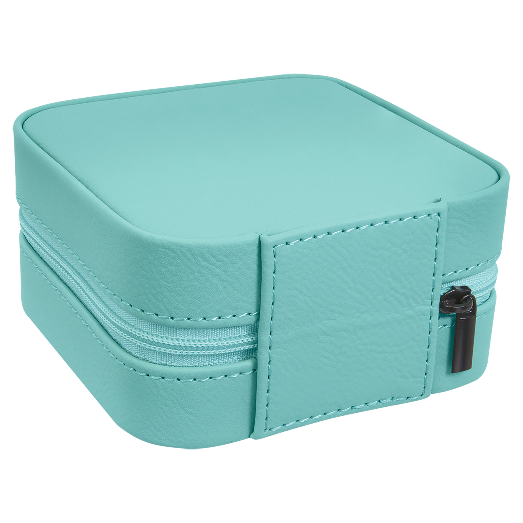 Teal Leatherette Travel Jewelry Box