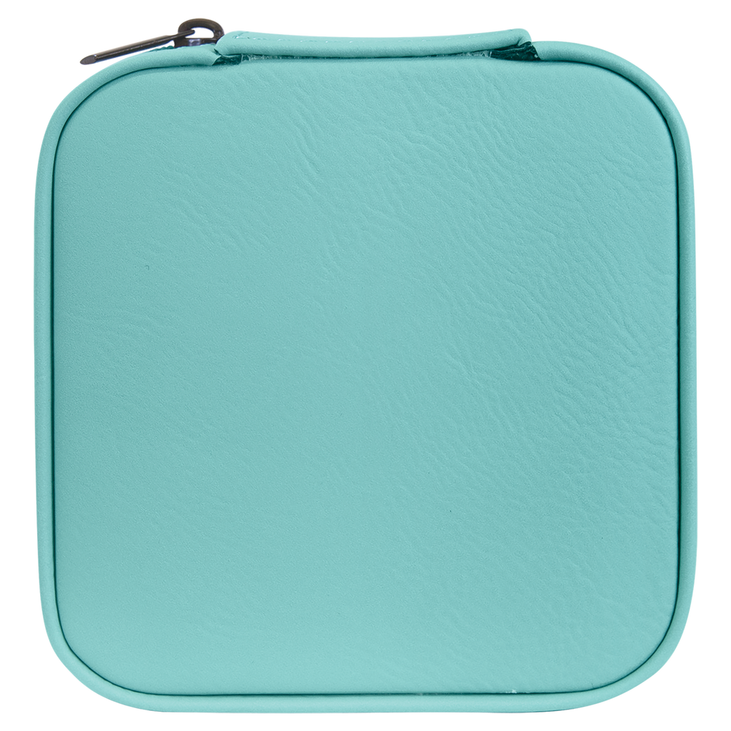 Teal Leatherette Travel Jewelry Box