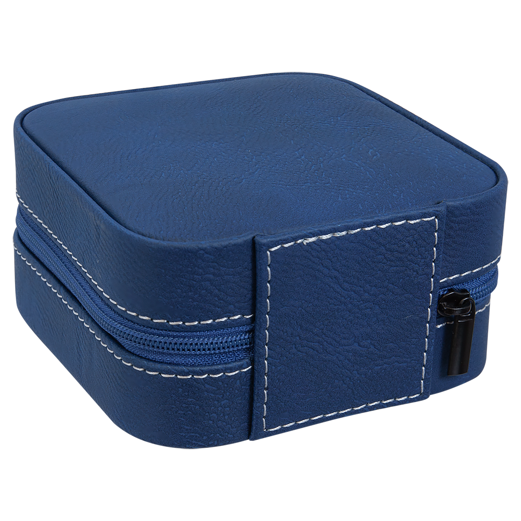 Blue/Silver Leatherette Travel Jewelry Box