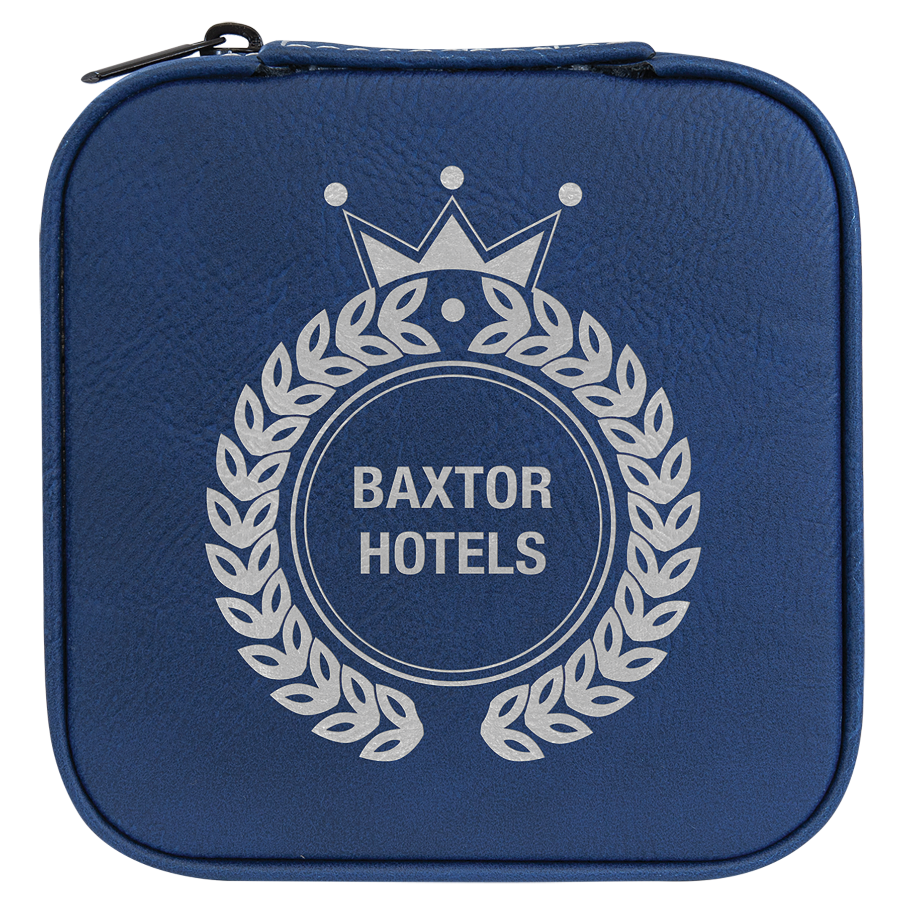 Blue/Silver Leatherette Travel Jewelry Box