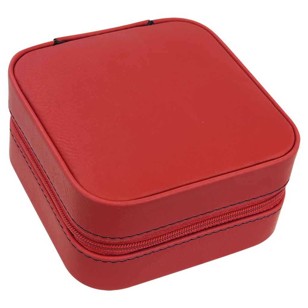 Red Leatherette Travel Jewelry Box blank-preview