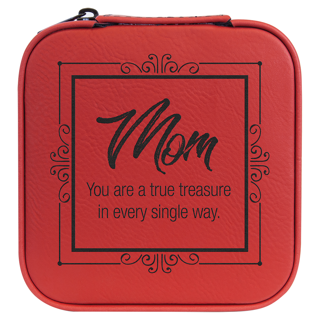 Red Leatherette Travel Jewelry Box