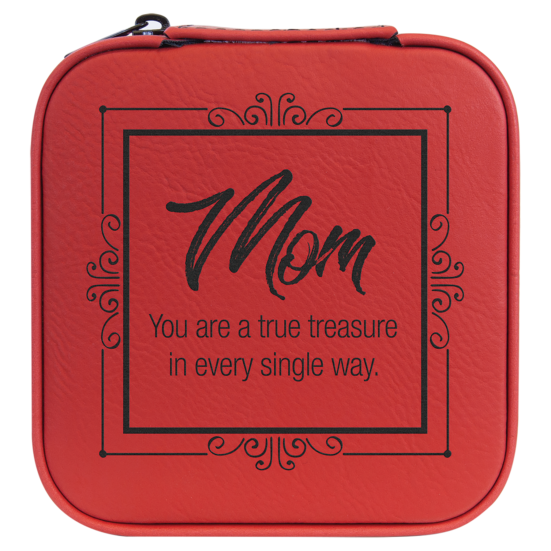Red Leatherette Travel Jewelry Box