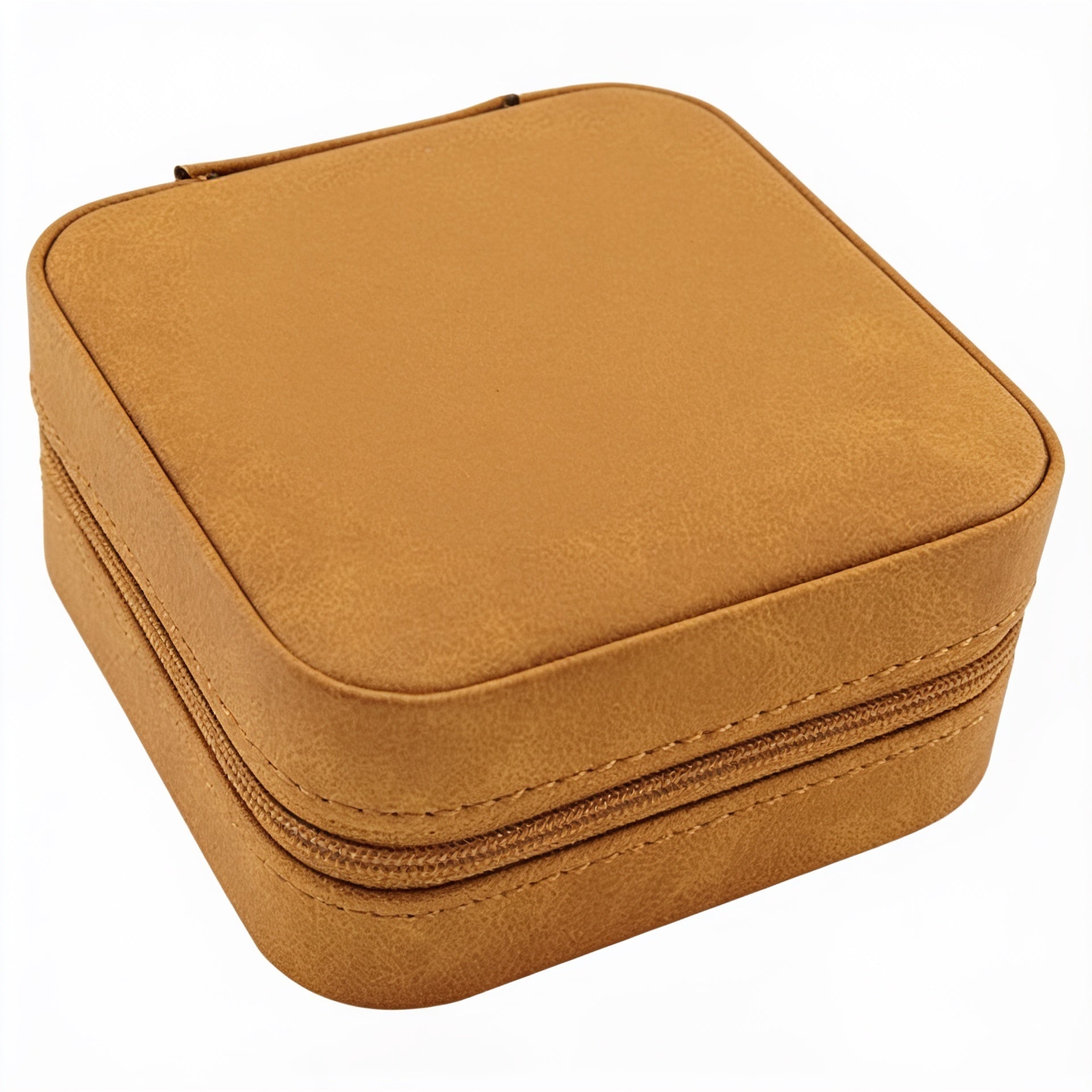 Light Brown Leatherette Travel Jewelry Box blank-preview