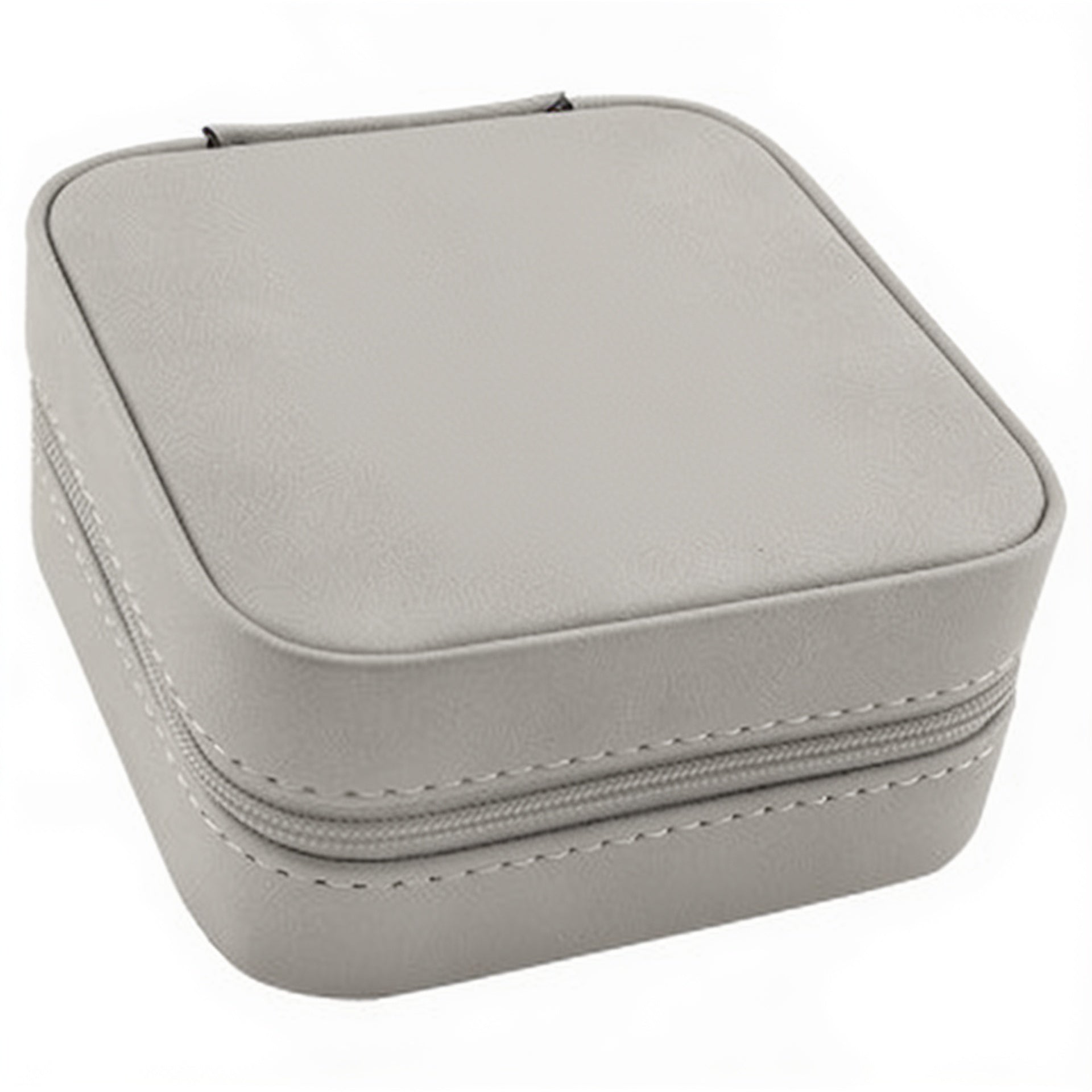 Light Gray Leatherette Travel Jewelry Box blank-preview