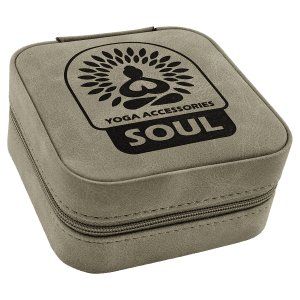 Light Green Leatherette Travel Jewelry Box