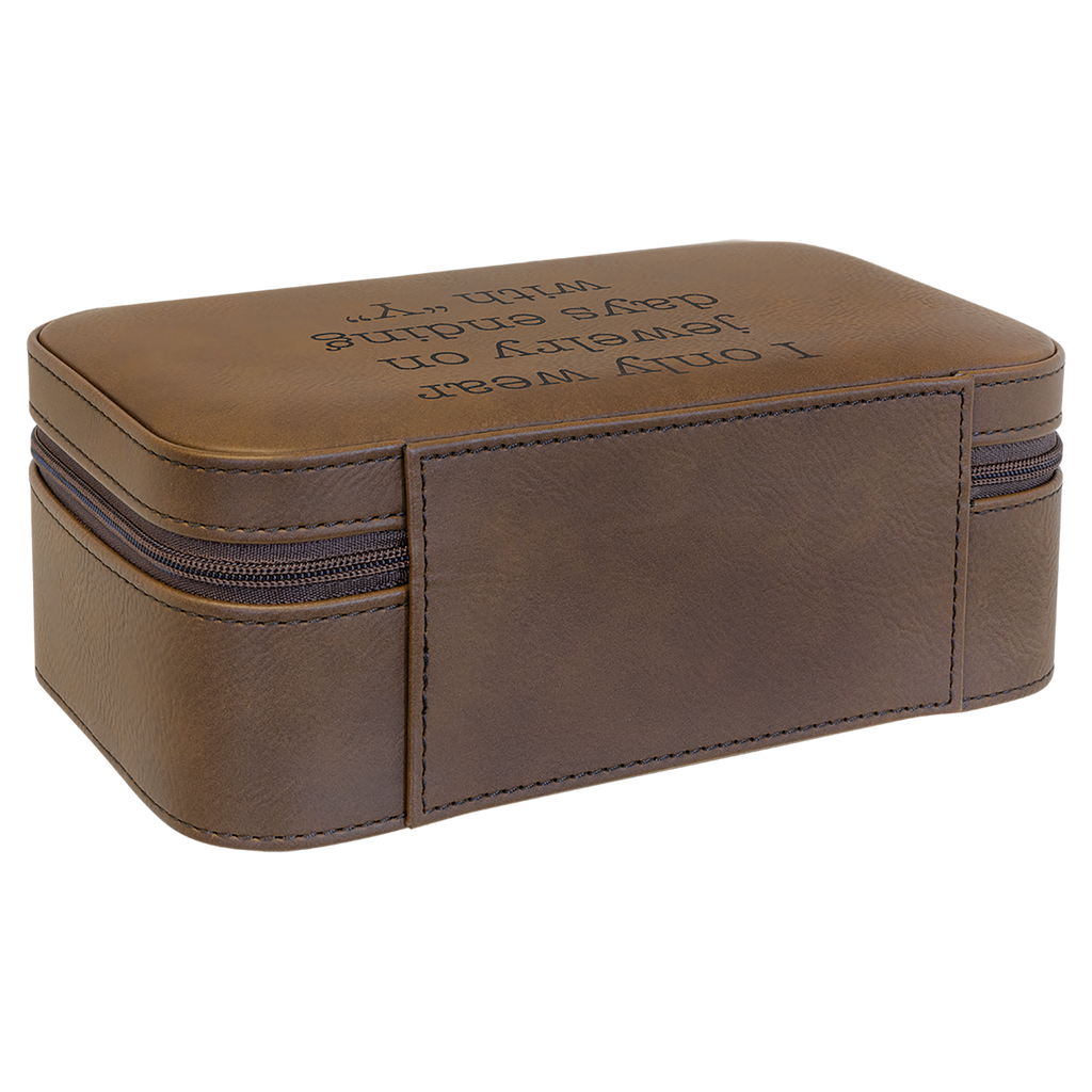 Dark Brown Large Leatherette Jewelry Box