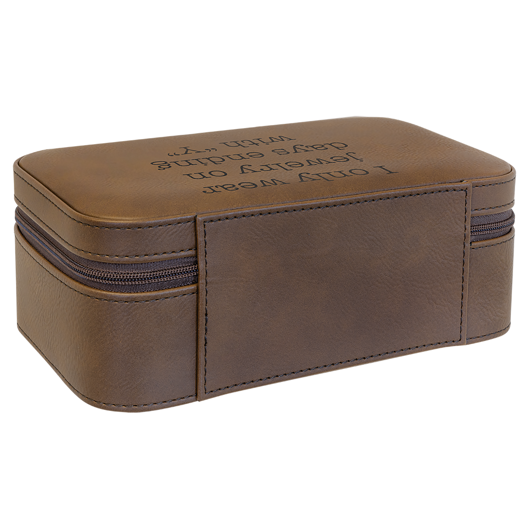 Dark Brown Large Leatherette Jewelry Box