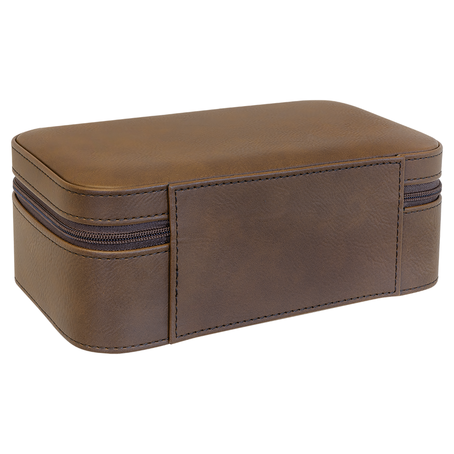 Dark Brown Large Leatherette Jewelry Box blank-preview